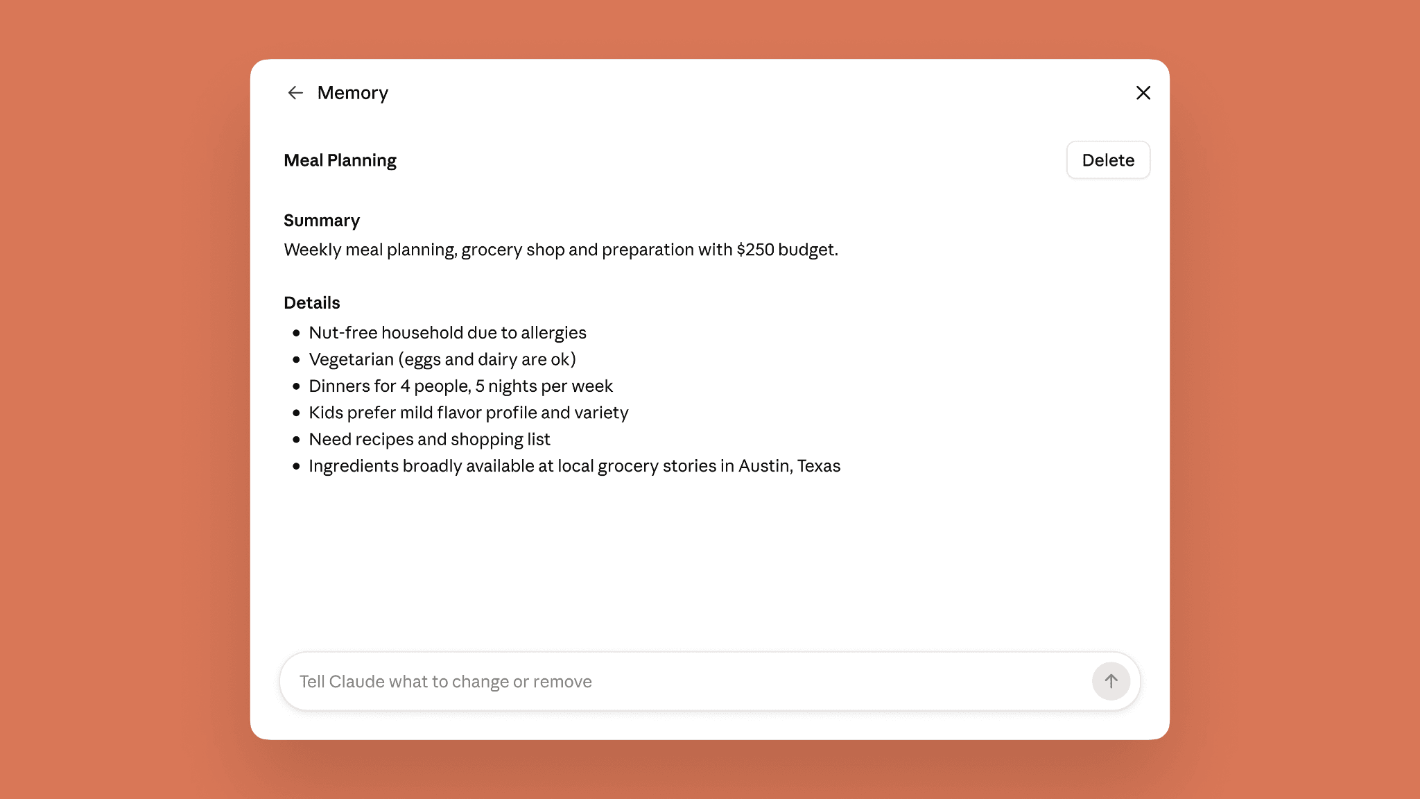 Claude editable memory topic