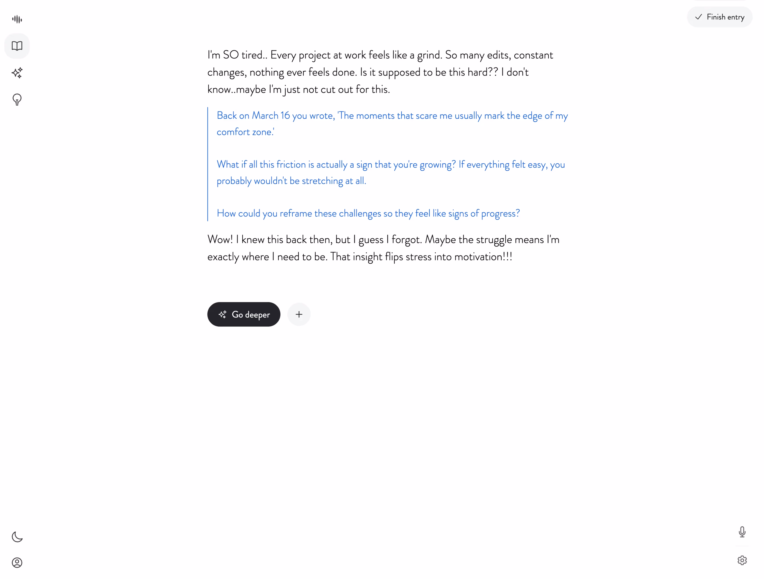 Mindsera journaling companion